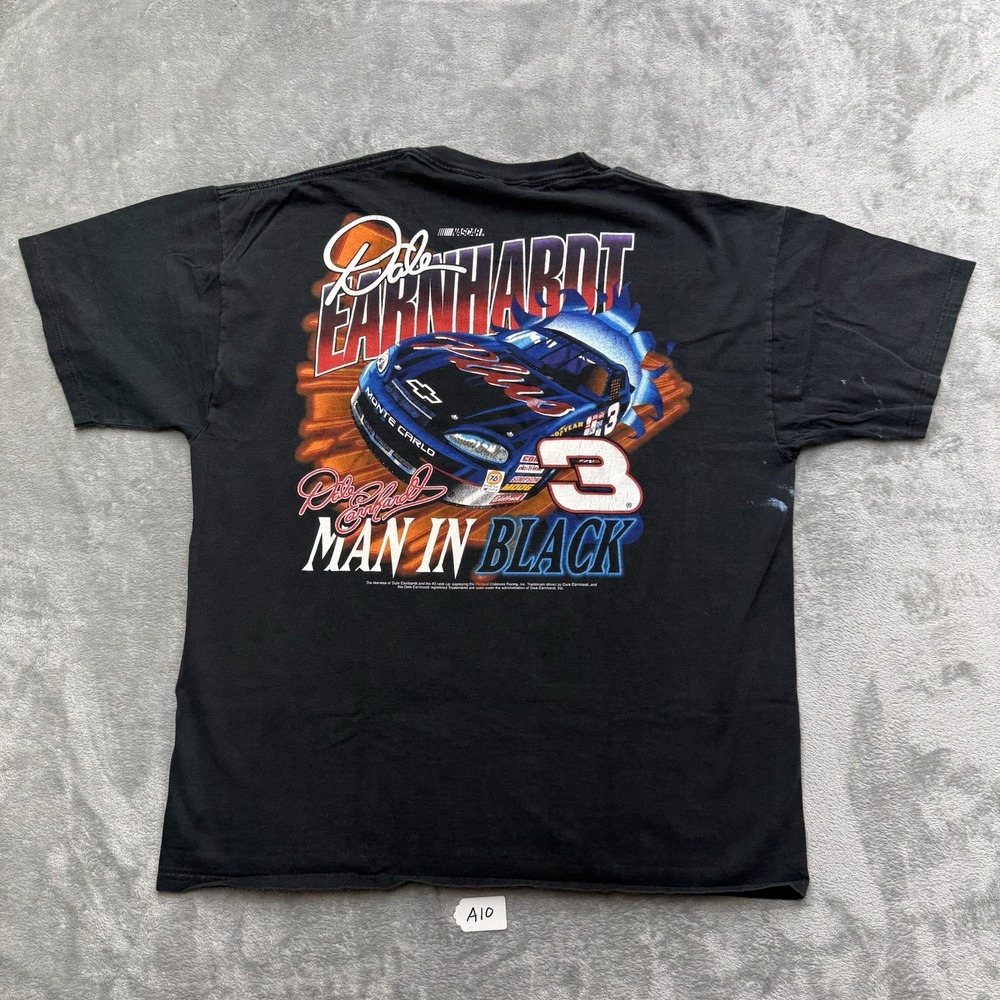 Vintage NASCAR Dale Earnhardt #3 Man In Black T-shirt Size XL Med 90's
